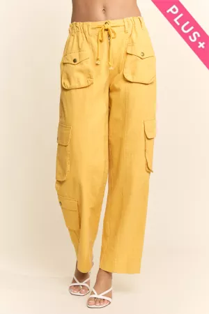 wholesale clothing plus solid twill denim cargo pants davi & dani