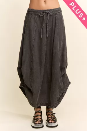 wholesale clothing plus mineral elastic denim parachute midi skirt davi & dani