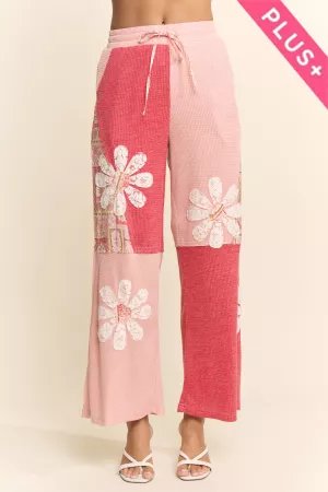 wholesale clothing plus casual wide leg lounge elastic waist pants davi & dani