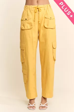 wholesale clothing plus solid twill denim cargo pants davi & dani