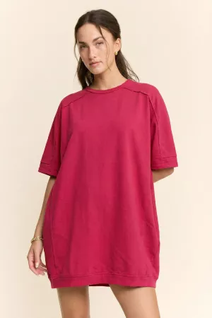 wholesale clothing soft knit fringed t shirt garment dying dress davi & dani