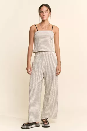 wholesale clothing strapless top and wide-leg pants set davi & dani