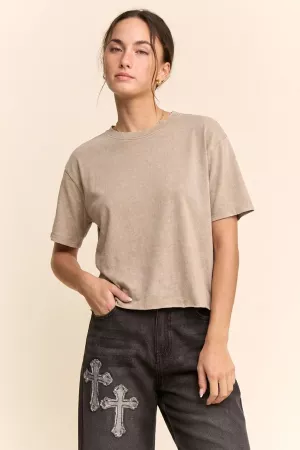 wholesale clothing solid washed short sleeved t shirt davi & dani