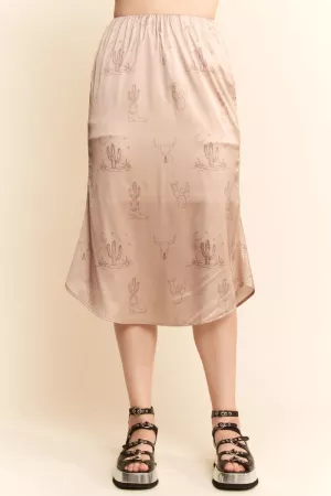 wholesale clothing western conversational printed midi skirt davi & dani