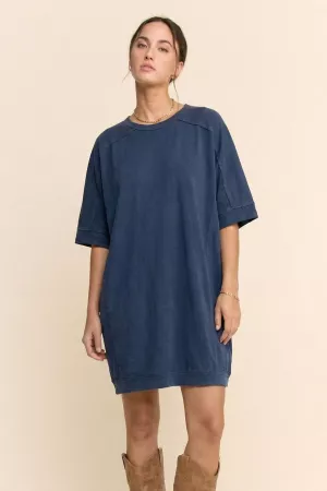 wholesale clothing soft knit fringed t shirt garment dying dress davi & dani