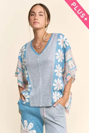wholesale clothing plus floral kimono sleeve blouse top davi & dani
