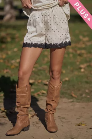 wholesale clothing plus polka dot lace trim short davi & dani