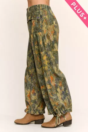 wholesale clothing plus printed denim wide open mid high waist pant davi & dani