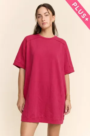 wholesale clothing plus soft knit fringe t shirt garment dying dress davi & dani