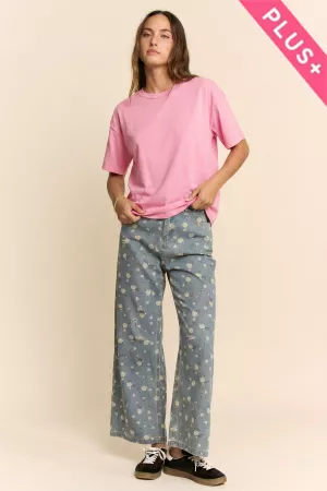 wholesale clothing plus casual boxy cropped tshirt oversized top davi & dani