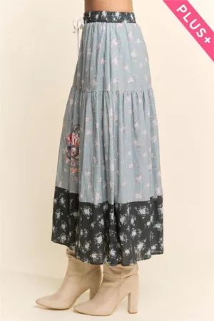 wholesale clothing printed patchwork maxi dress davi & dani