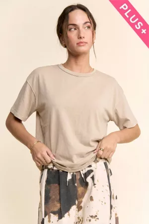 wholesale clothing plus casual boxy cropped tshirt oversized top davi & dani