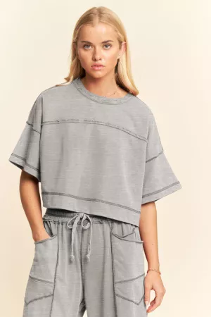 wholesale clothing mineral washed exposed barrel pants set davi & dani