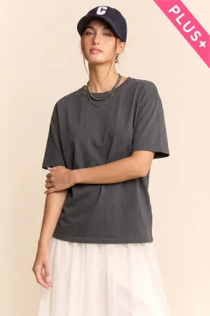 wholesale clothing plus casual boxy cropped tshirt oversized top davi & dani
