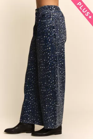 wholesale clothing plus leopard denim pants davi & dani