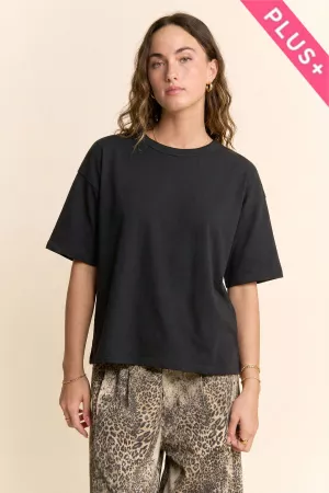 wholesale clothing plus casual boxy cropped tshirt oversized top davi & dani