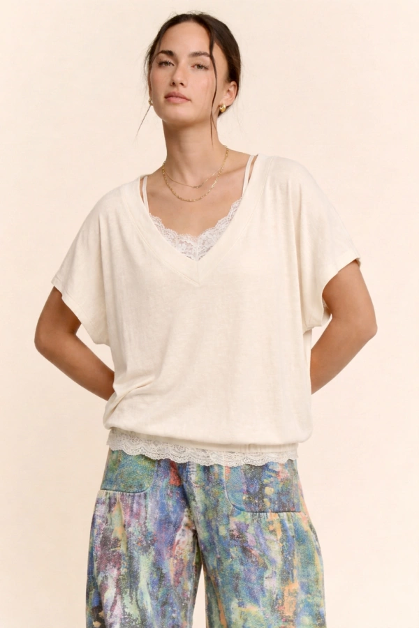 wholesale clothing boho style blouse bohemian loose fit top davi & dani