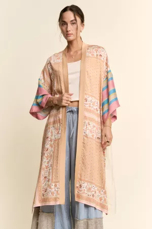 wholesale clothing garden of whimsy cat printed back kimono duster davi & dani