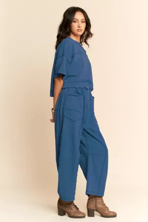 wholesale clothing mineral washed exposed barrel pants set davi & dani