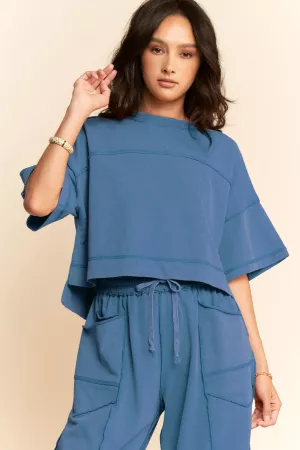 wholesale clothing mineral washed exposed barrel pants set davi & dani