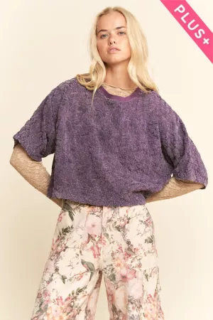 wholesale clothing plus boxy floral lace knit top davi & dani