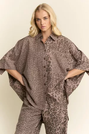 wholesale clothing animal printed ribbon ruffle sleeve shirt top davi & dani