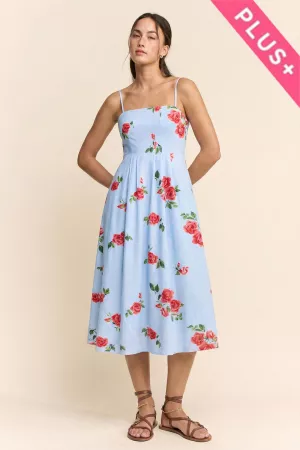 wholesale clothing plus flower french terry bra strap midi dress davi & dani