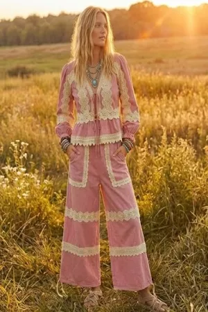 wholesale clothing garment washed lace tie front cardigan jacket davi & dani