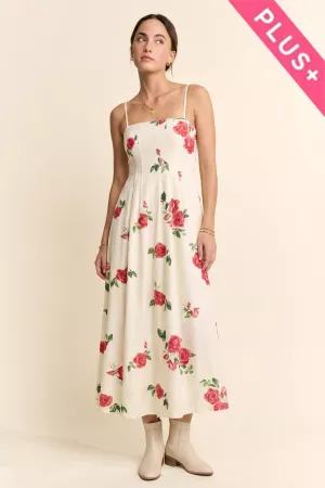 wholesale clothing plus flower french terry bra strap midi dress davi & dani