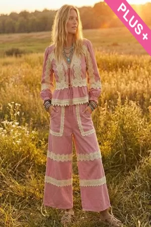 wholesale clothing plus garment washed lace front cardigan jacket davi & dani