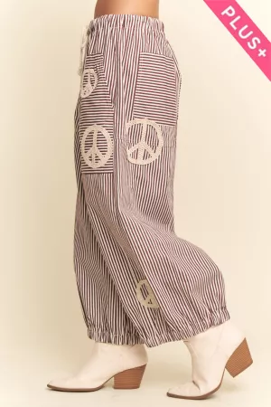 wholesale clothing plus peace sign pinstripe palazzo pants davi & dani