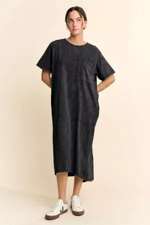 wholesale clothing garment washed pleated back midi dress davi & dani