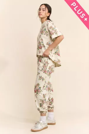 wholesale clothing plus bouquet printed soft scuba set davi & dani