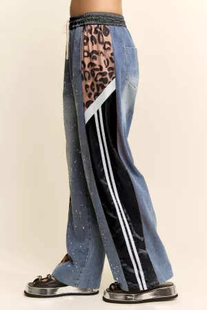 wholesale clothing rhinestone joggers crystal denim track pant davi & dani