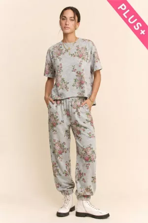 wholesale clothing plus bouquet printed soft scuba set davi & dani