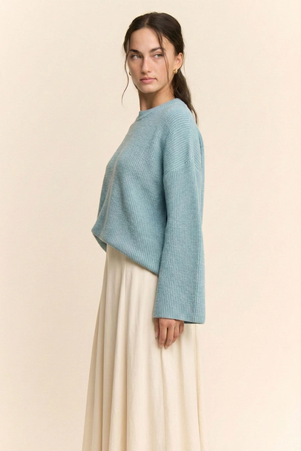 wholesale clothing dropped shoulders voluminous sleeves sweater davi & dani