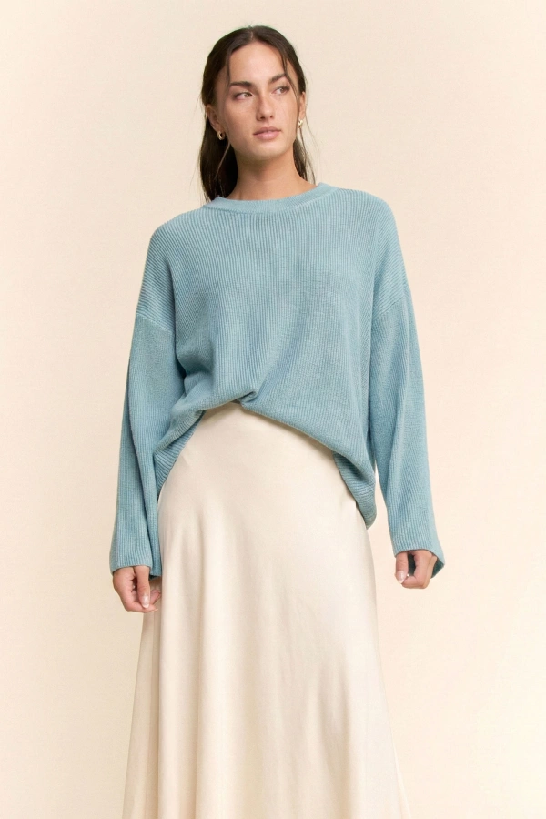 wholesale clothing dropped shoulders voluminous sleeves sweater davi & dani