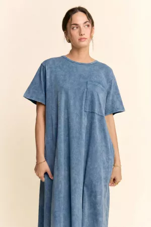 wholesale clothing garment washed pleated back midi dress davi & dani