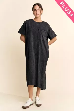 wholesale clothing plus garment washed pleated back midi dress davi & dani