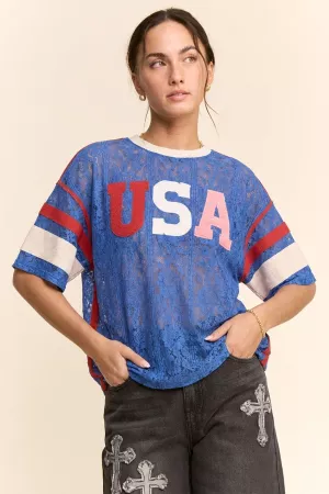 wholesale clothing usa patchwork lace top with inner tank top davi & dani