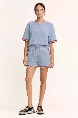 wholesale clothing fuzzy terry top elastic waist short set davi & dani