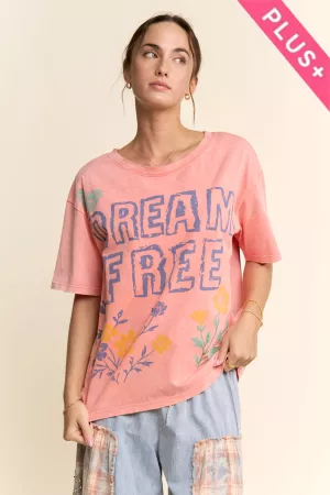 wholesale clothing plus run wild horse graphic mineral wash top davi & dani