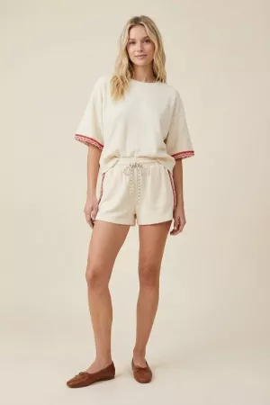 wholesale clothing fuzzy terry top elastic waist short set davi & dani