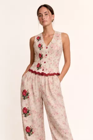 wholesale clothing floral boho patchwork style drop crotch vest davi & dani