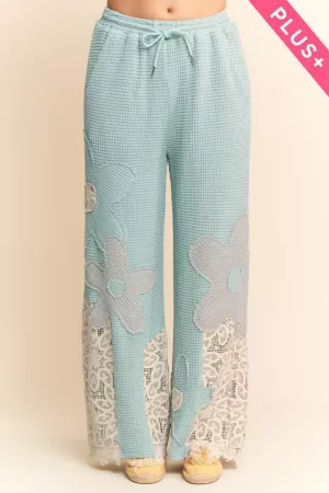 wholesale clothing plus thermal mixture knit wide opening pants davi & dani