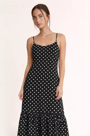 wholesale clothing floral drop waist spaghetti strap maxi dress davi & dani