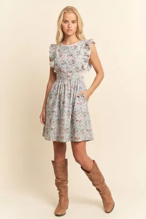 wholesale clothing flower denim apron dress davi & dani