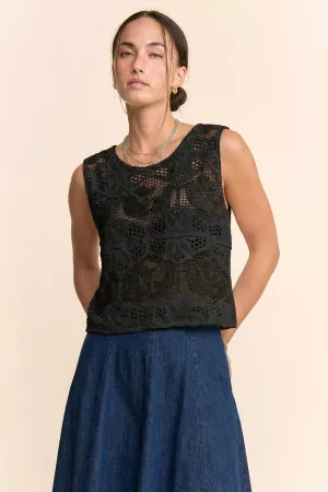 wholesale clothing boho crochet lace tank top davi & dani