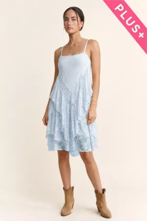 wholesale clothing plus sheer lace layered strappy dress davi & dani