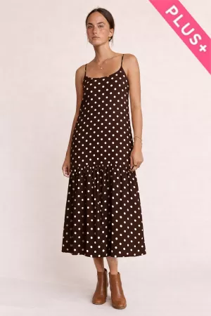 wholesale clothing plus floral drop waist spaghetti strap maxi dress davi & dani